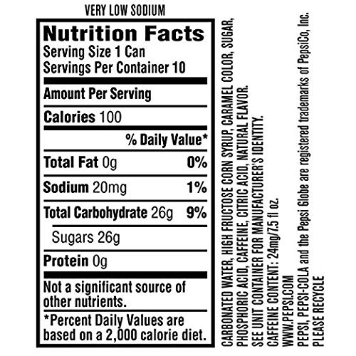 Pepsi Soda， Mini Cans， 7.5 Ounce (Pack of 10) - Image 6